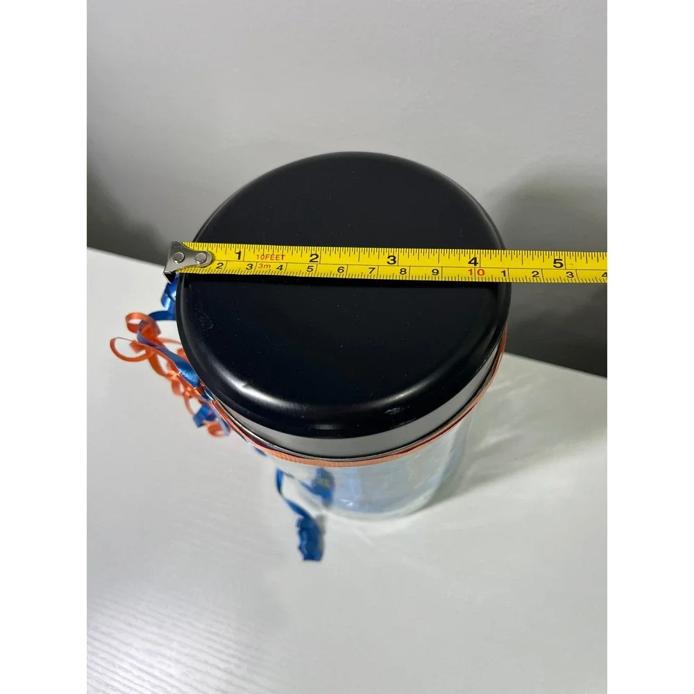 University of Florida UF Gators‎ Glass Canister Jar with Black Lid Blue Orange